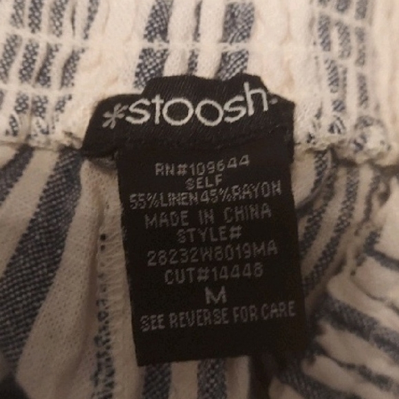 Blue & White Strip Linen Wide Leg Pants - Picture 5 of 5